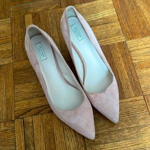 Cole Haann suede pale pink kitten heels